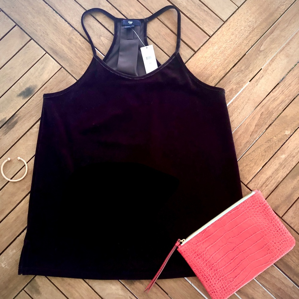 GAP Black Velvet Racerback Tank Top